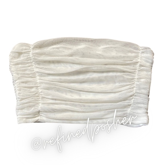 Free People Intimately Under it All Mesh Bandeau size Large Ivory NEW - Picture 3 of 4